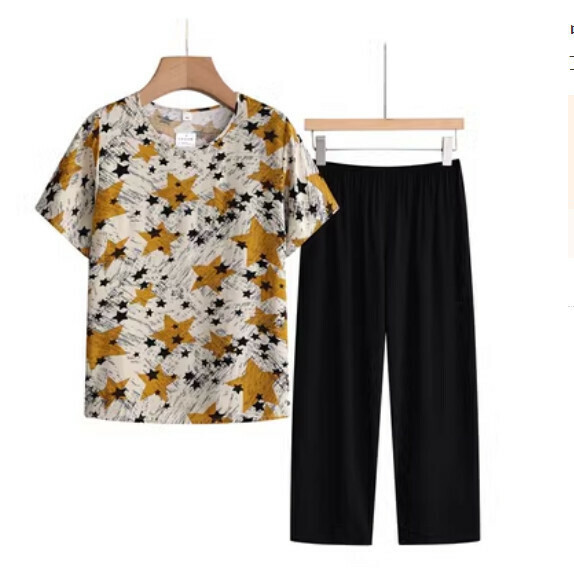 Summer Middle-aged and Elderly Foreign Age Reduction Set (Bright Five-Star) [Size: XL-4XL] [Contact Customer Service to Confirm Shipping Size After Placing an Order]
