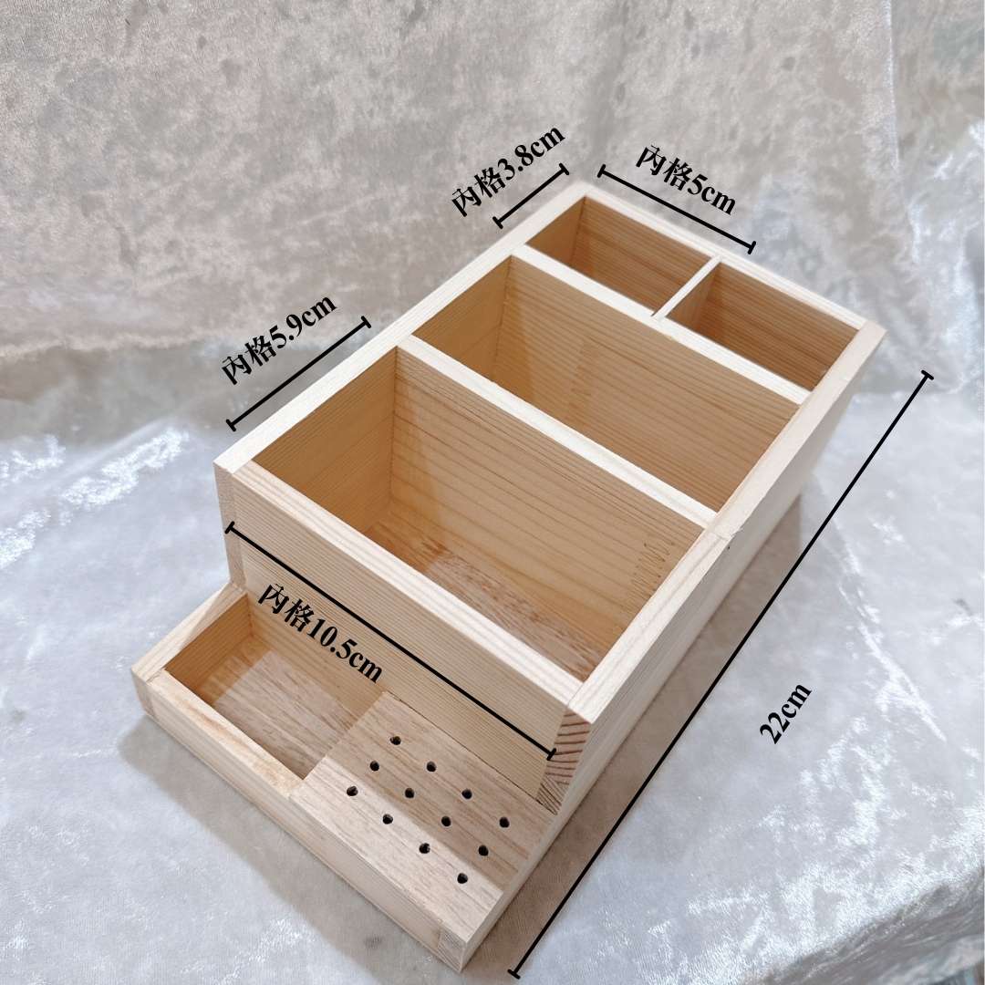 原木磨甲機桌上收納盒