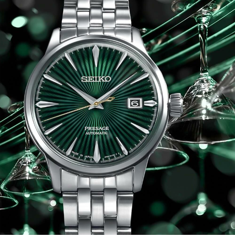 日本製造 Seiko 精工 Presage SRPE15J1 "Mockingbird" Cocktail  Green Dial Watch 雞尾酒系列 經典機械手錶