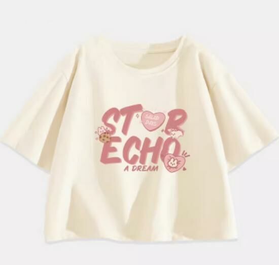 Hot selling loose short-sleeved T-shirt [milk white (love word)] [S-2XL size] (please contact customer service to confirm the delivery size after placing the order)