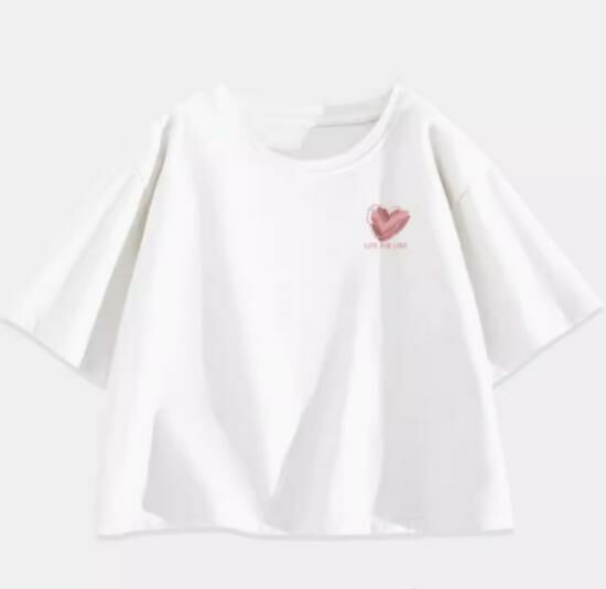 Hot selling loose short-sleeved T-shirt [White (Messy Love)] [S-2XL size] (please contact customer service to confirm the delivery size after placing the order)