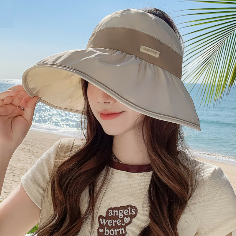 Hot selling empty top large brim fisherman hat [E-479CHT rice color glue empty top hat] [adjustable]