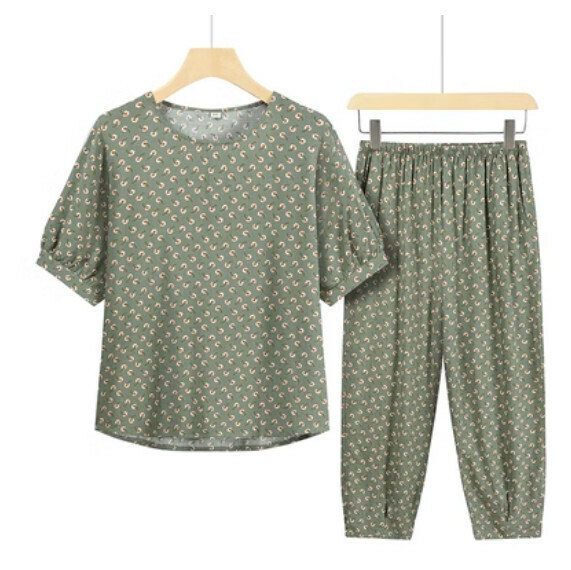 Summer two-piece set for middle-aged and elderly people (light jacquard) [size: XL-3XL] [Contact customer service to confirm the shipping size after placing an order]
