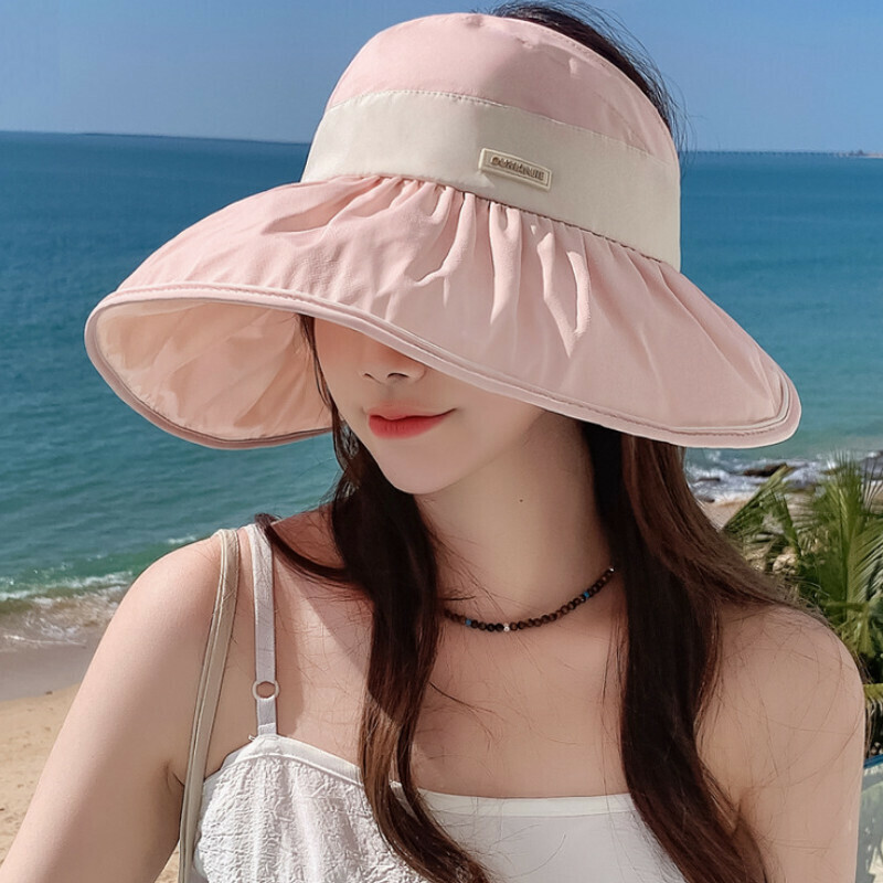 Hot selling empty top large brim fisherman hat [E-479CHT pink color glue empty top hat] [adjustable]