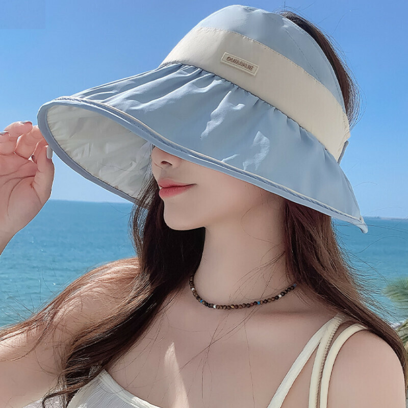 Hot selling empty top large brim fisherman hat [E-479CHT blue color glue empty top hat] [adjustable]