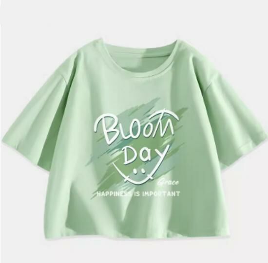 Hot selling loose short-sleeved T-shirt [fruit green (fresh smile)] [S-2XL size] (please contact customer service to confirm the delivery size after placing the order)
