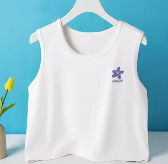 熱賣無袖t恤背心【白色（幽蘭胸標）】【S-2XL碼】（下單後請聯絡客服確認發貨尺碼）