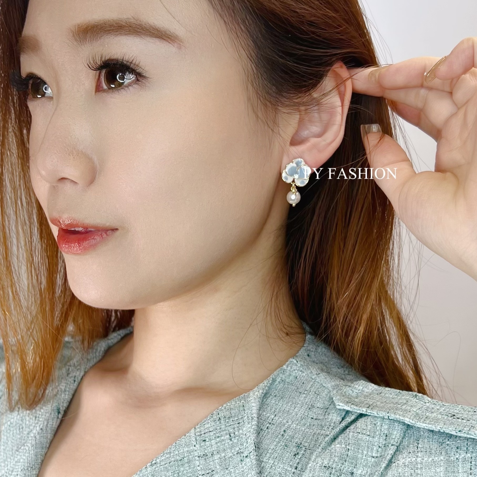 PYA0502 ORCHID PEARL EAR RING