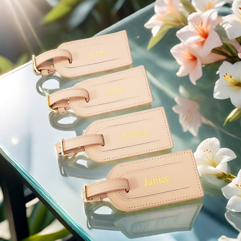 姊妹禮盒 K (人名定製手鏈、真皮行李牌)