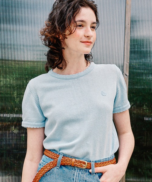 RONRON SCALLOP POINTED SHORT SLEEVE KNIT