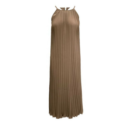 Halterneck off-the-shoulder slip dress (khaki) (one size)