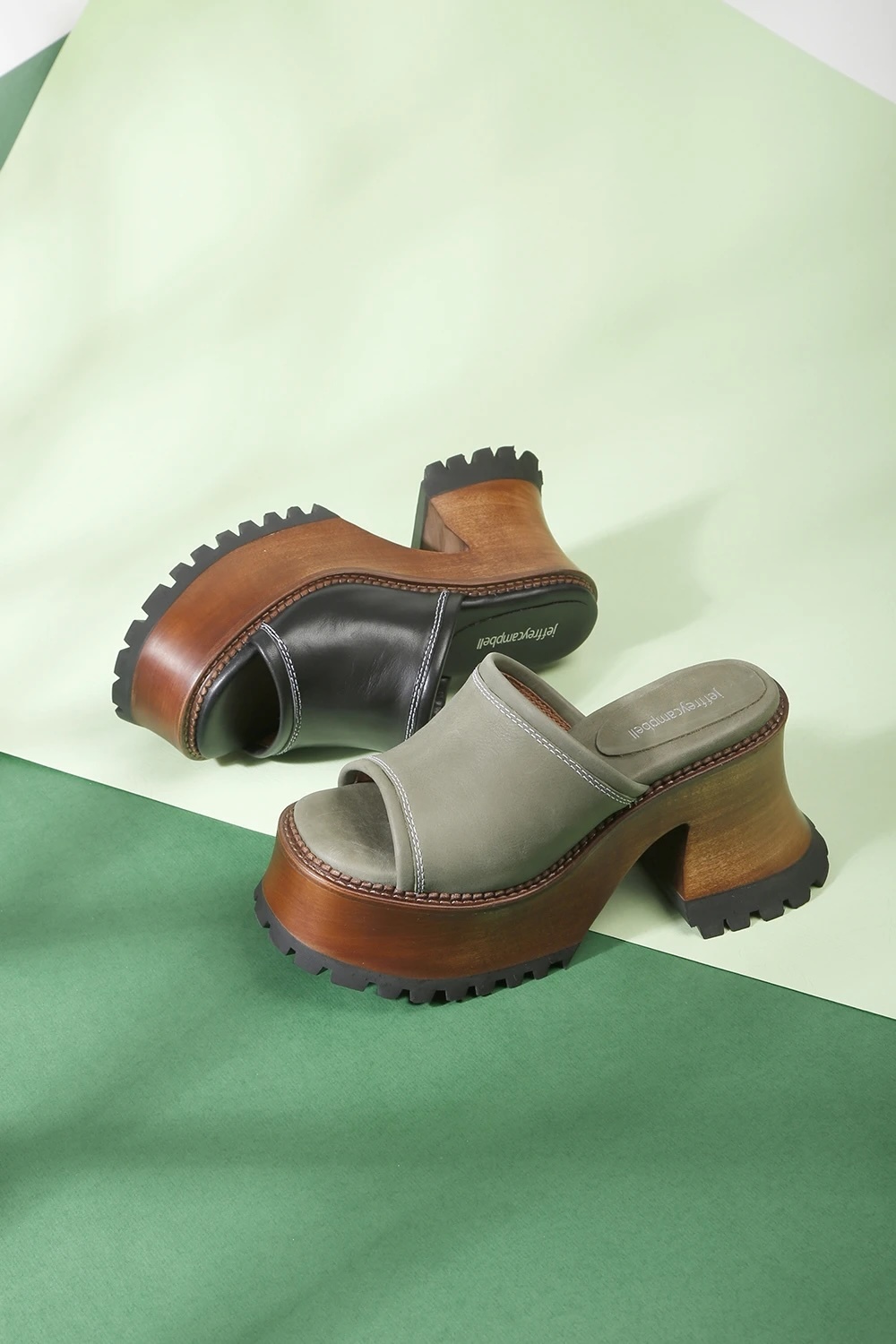 COLA 扎實木底台魚口涼鞋