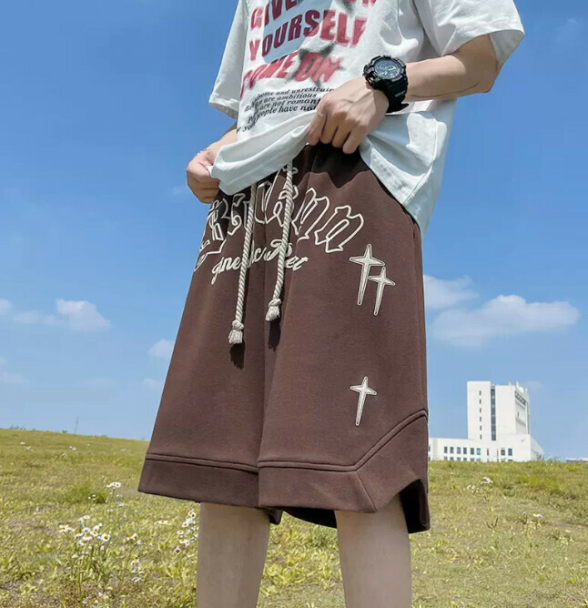 熱賣寬鬆闊腿短褲（咖啡色M-3XL）（下單后聯繫客服確認發貨尺碼）
