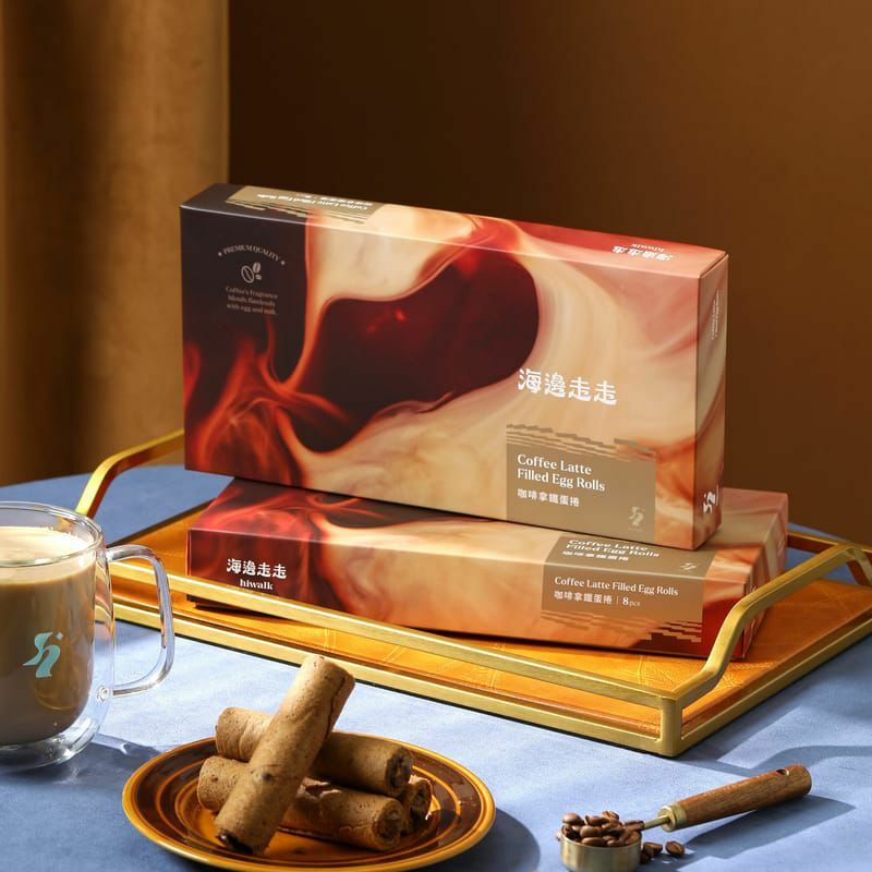海邊走走咖啡拿鐵蛋捲8入