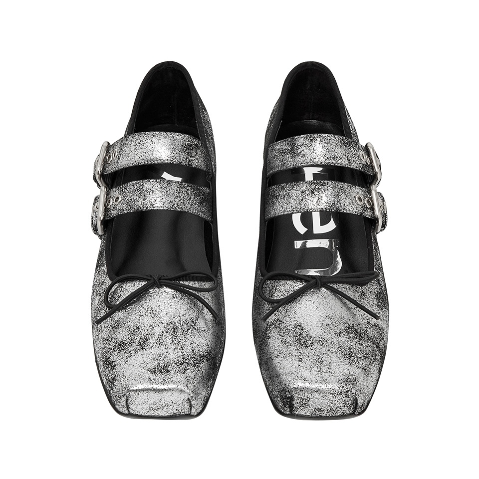 [OPEN YY] METALLIC BUCKLE BALLET FLATS