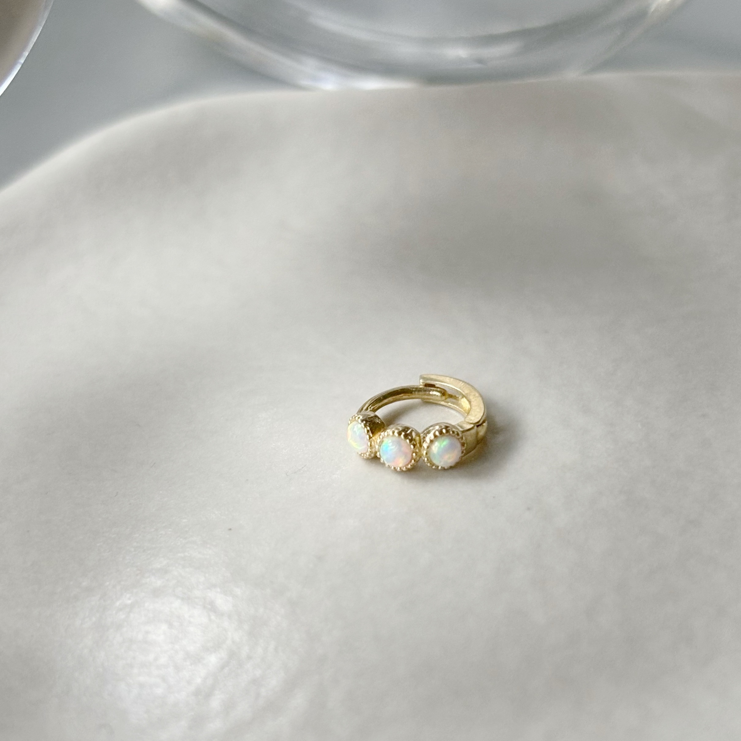 10k三顆蛋糕歐泊小耳圈