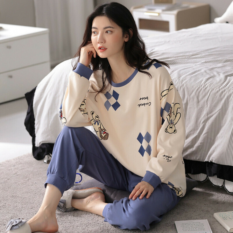 爆款圓領睡衣套裝【M-XXL碼  LF7205】【下單后聯絡客服確認發貨尺碼 】