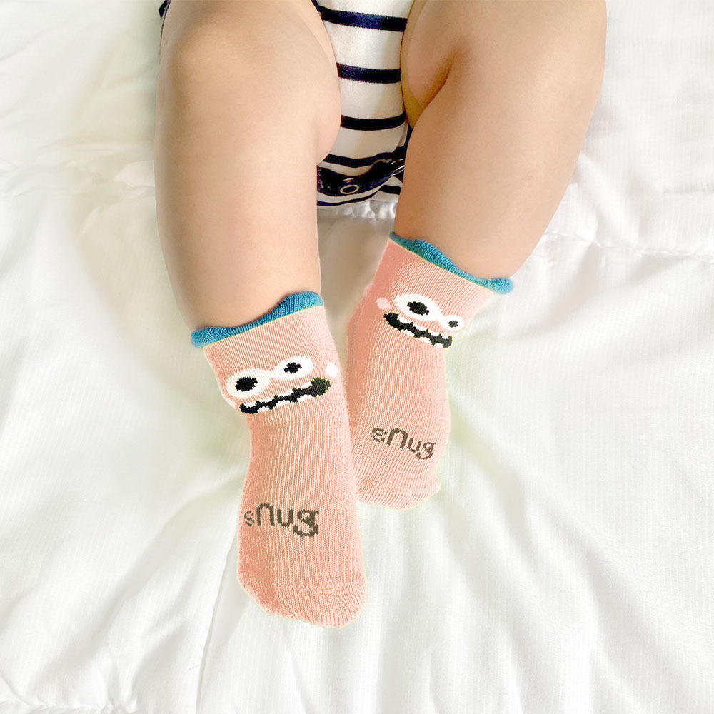 New Born Baby Odor Free Socks with Monster Pink style