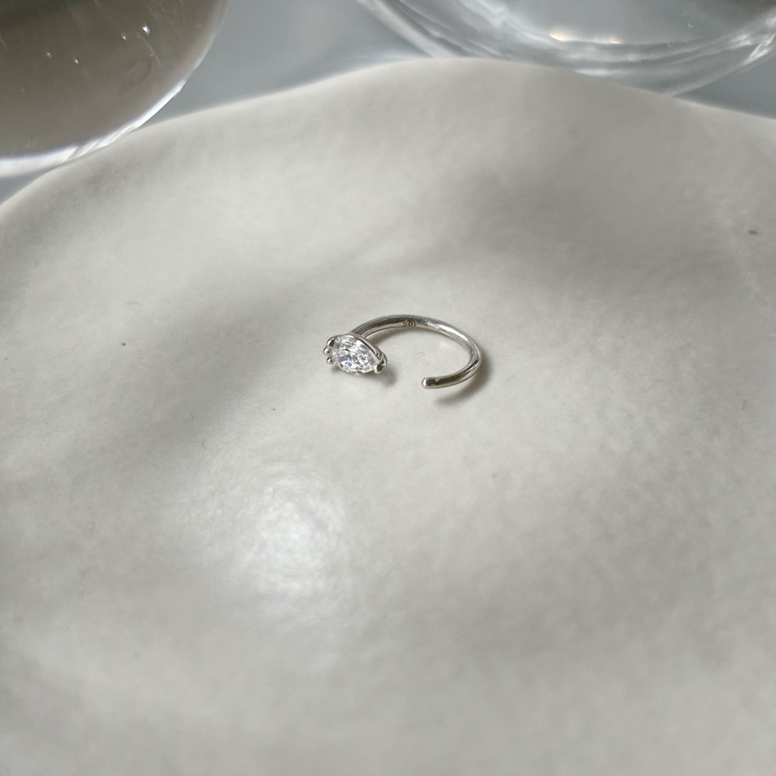 10k水滴鋯石C形耳圈