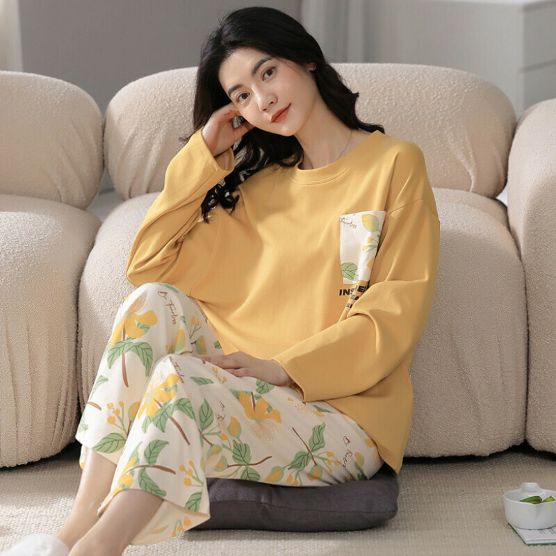 爆款圓領睡衣套裝【M-XXL碼 LF7202】【下單后聯絡客服確認發貨尺碼 】
