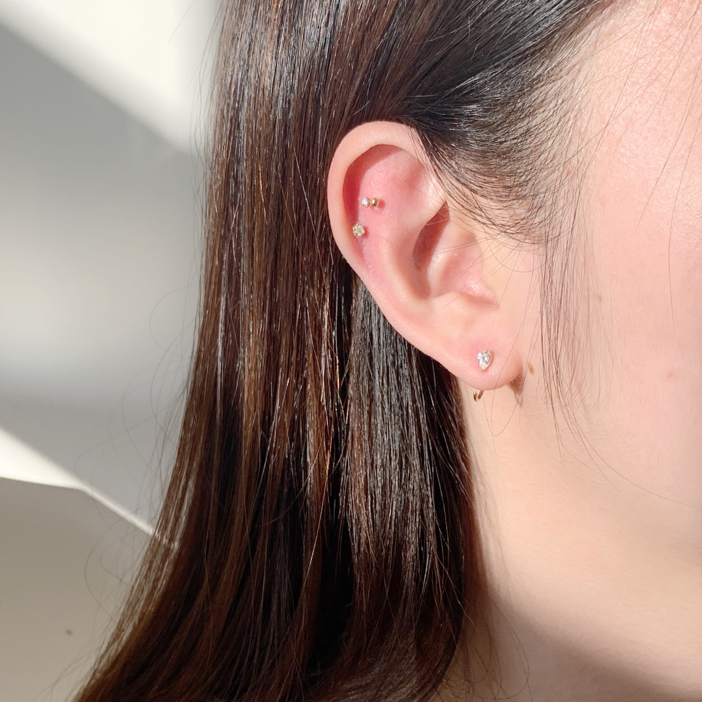 10k水滴鋯石C形耳圈