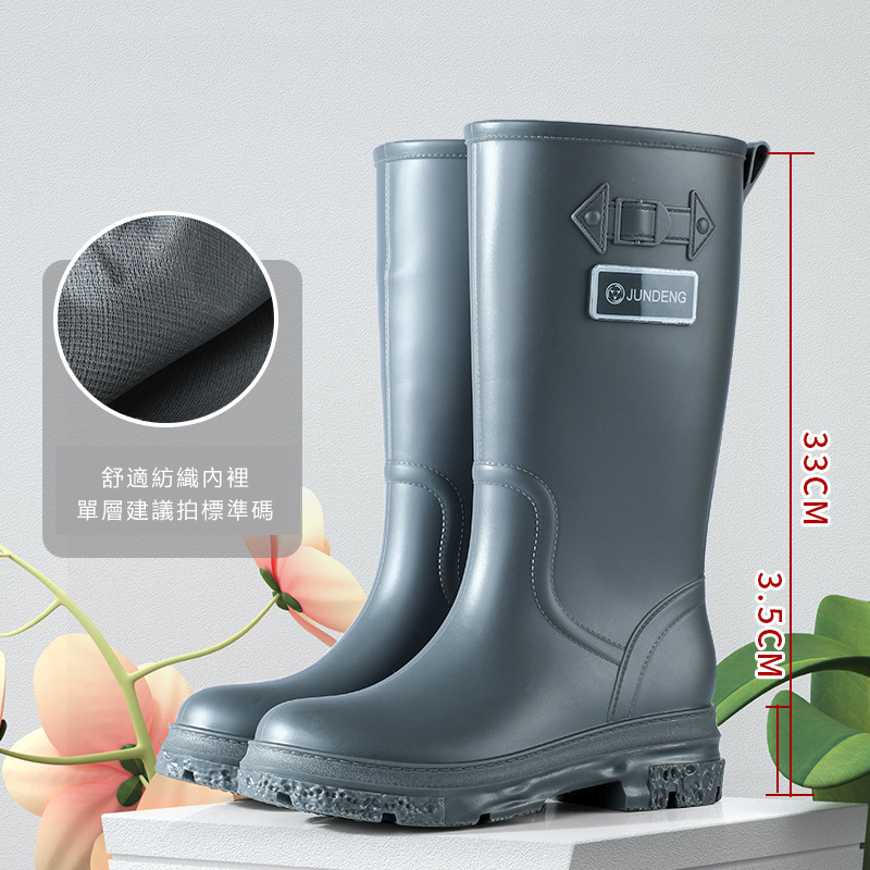 Height water boots and rain boots (size 36-41 912 gray [high tube]) (contact customer service to confirm the shipping size after placing an order)
