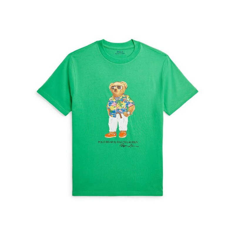 [U] POLO RALPH LAUREN SUMMER BEAR PRINT KID'S T-SHIRT,GREEN, 323853828029-GREEN (UPR240)
