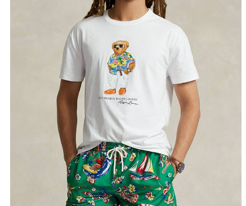 [U] POLO RALPH LAUREN BEAR CLASSIC T-SHIRT,WHITE, 710854497032-WHITE (UPR248)