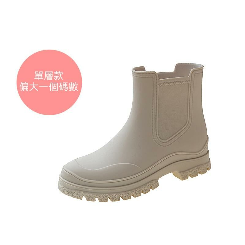 Medium-cut water boots and rain boots (36-40 size beige single shoes [one size larger]) (contact customer service to confirm the shipping size after placing an order)