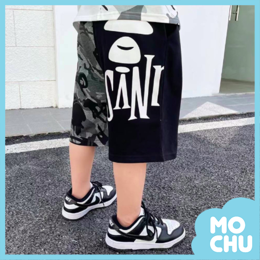 黑白迷彩猴臉短褲