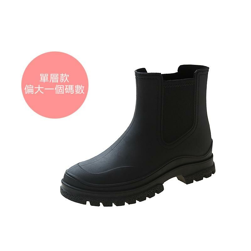 Medium water boots and rain boots (size 36-40 black single shoes [one size larger]) (contact customer service to confirm the shipping size after placing an order)