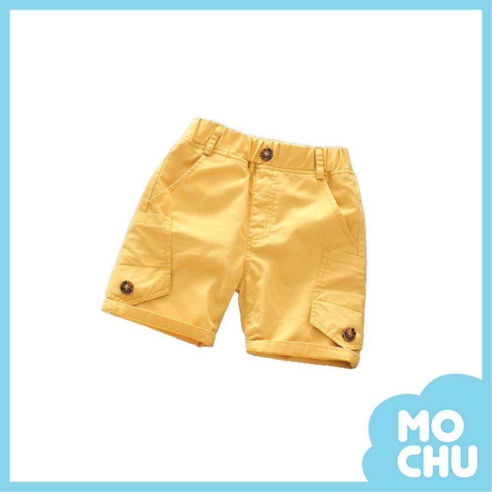 (110.120.130cm現貨)多口袋素面鬆緊短褲