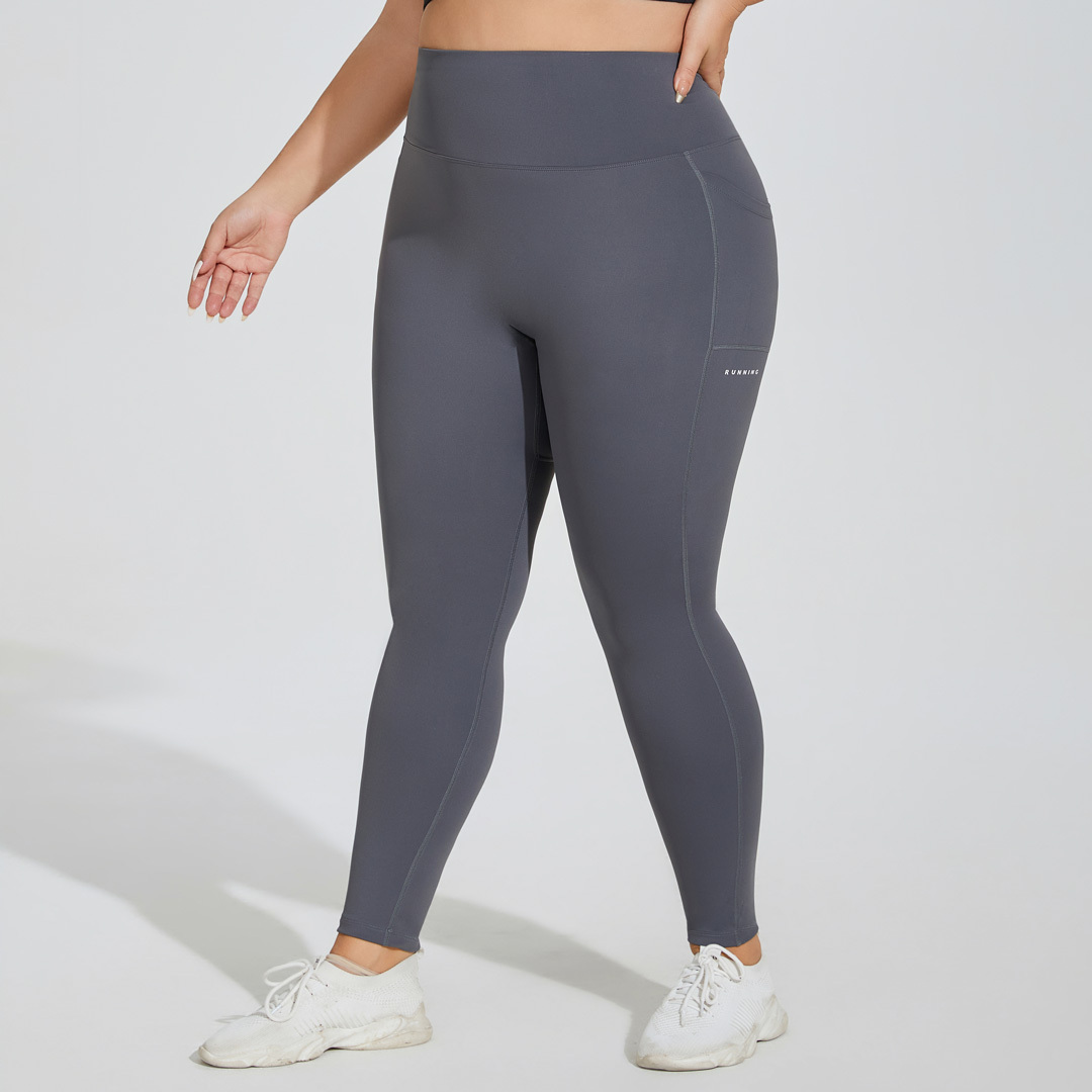 大碼中高腰收腹蜜臀口袋無尷尬線機能褲*