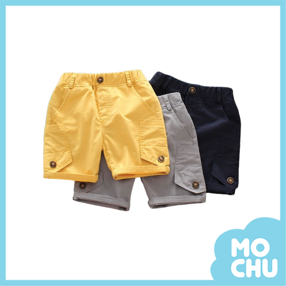 (110.120.130cm現貨)多口袋素面鬆緊短褲