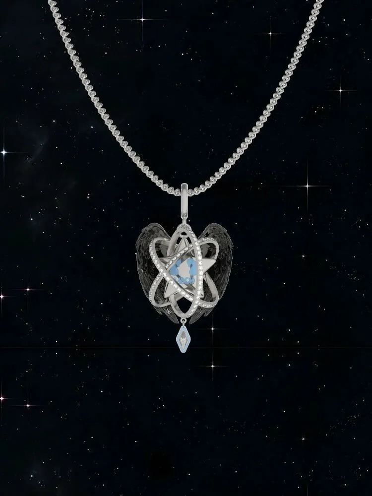 VSCH "星河軌道系列" 立體愛心翅膀星際項鍊