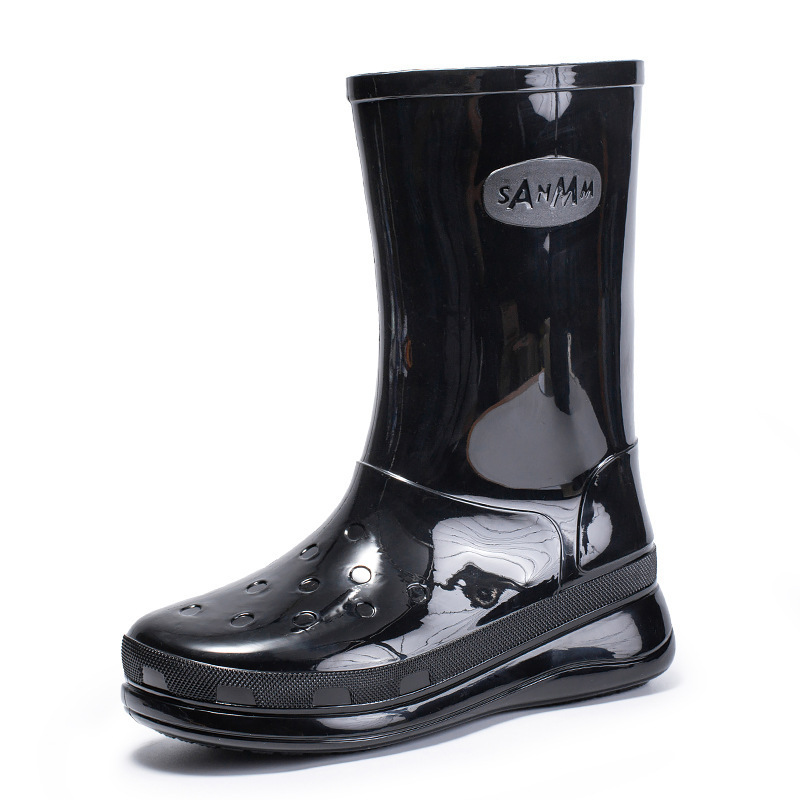 Height water boots and rain boots (size 36-41 black) (contact customer service to confirm the shipping size after placing the order)