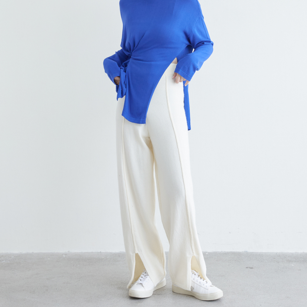 SALE300 軟綿綿前開岔舒服長褲