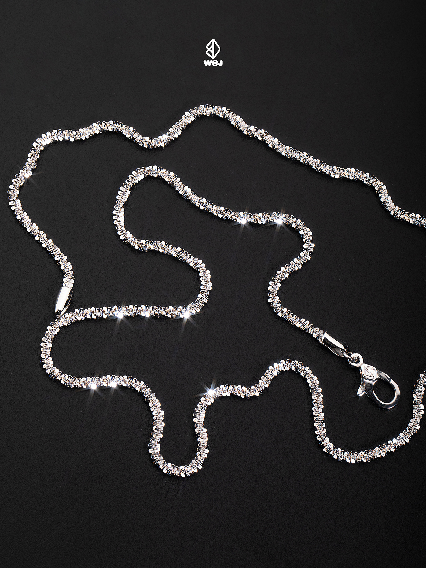 3mm純銀星空鍊 電鍍18K白金