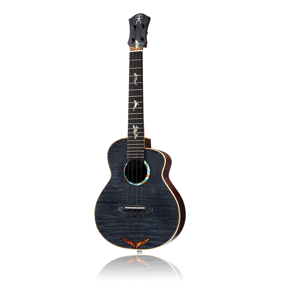 aNueNue aNueNue / KYAS WHALE(Koa/Black)26吋全單烏克麗麗(夏威夷相思木)(浸黑虎紋楓木＋紅松)(原聲款/插電款)彩虹人官方認證 第 3 張圖片｜三峽烏克麗麗