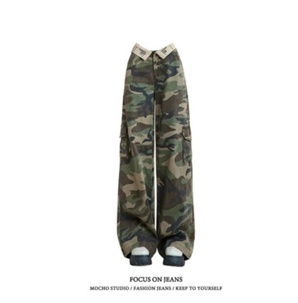 熱賣迷彩工裝牛仔褲【迷彩色】尺碼【S碼-XL碼】【下單後請聯絡客服確認發貨尺碼】