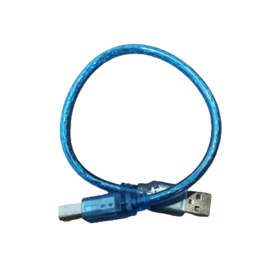 USB2.0 A公-B公透明藍傳輸線