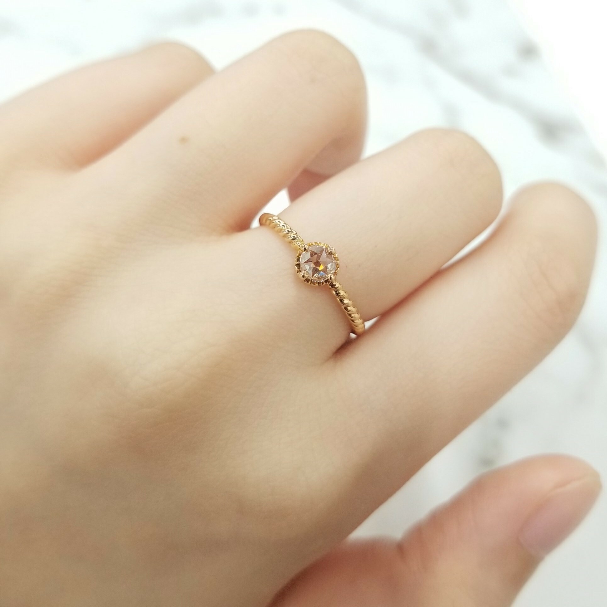 18K Rose Gold 0.23ct Solitaire Diamond Ring