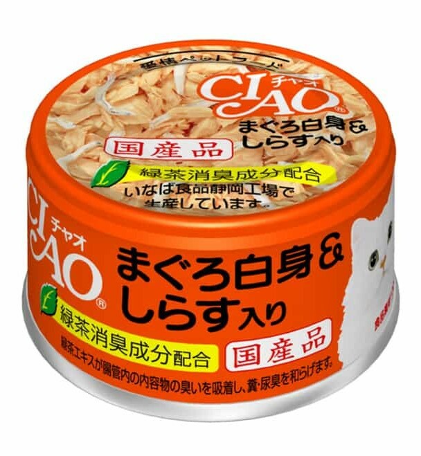 [$216限時優惠] CIAO 罐頭 白身吞拿魚+白飯魚 85g,A-02
