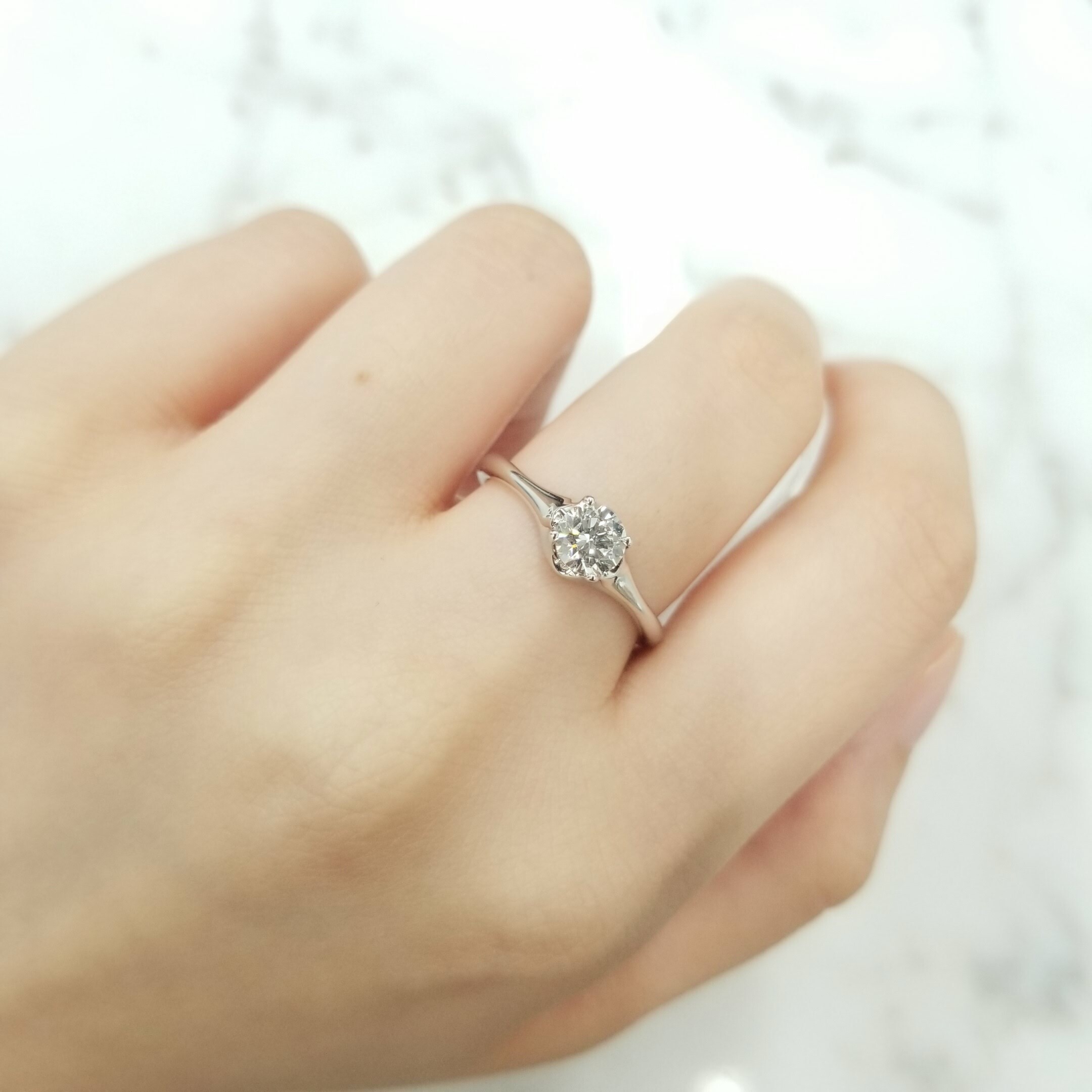 18K White Gold 0.50ct Solitaire Diamond Ring