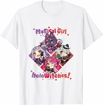 「官方代購」Hololive 魔法少女ホロウィッチ！紫咲シオン・宝鐘マリン・沙花叉クロヱ Tシャツ holoWitches TEE