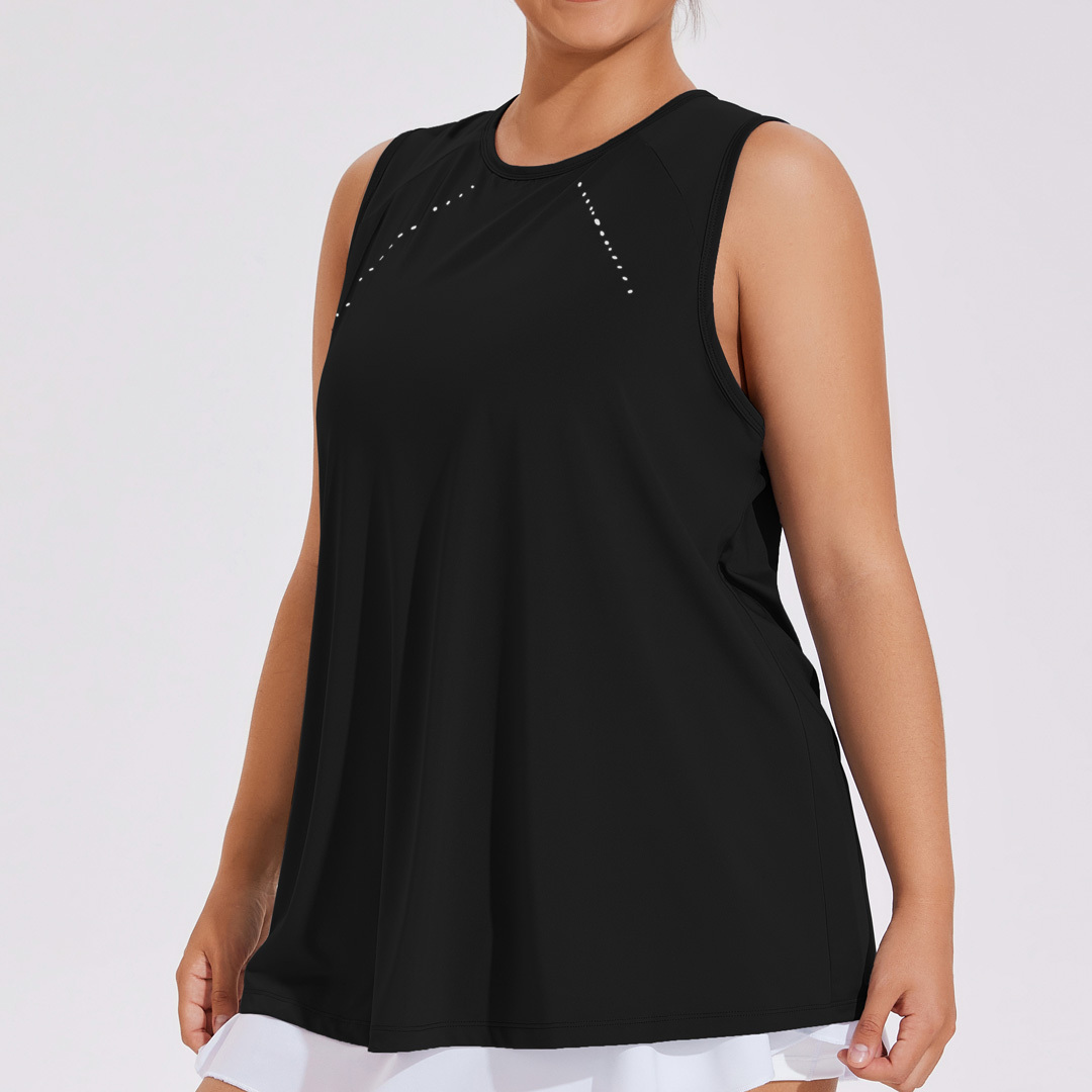 大碼長版網紗拼接瑜珈/運動/機能背心*