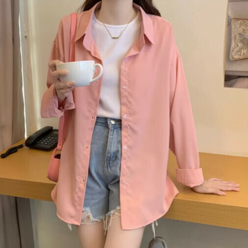 Slouchy Shirt (Orange Pink)