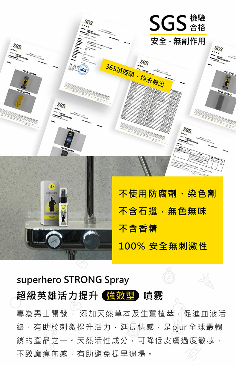pjur|男士減敏噴霧20ml|強效型|superhero STRONG Spray 超級英雄活力提升強效型噴霧
