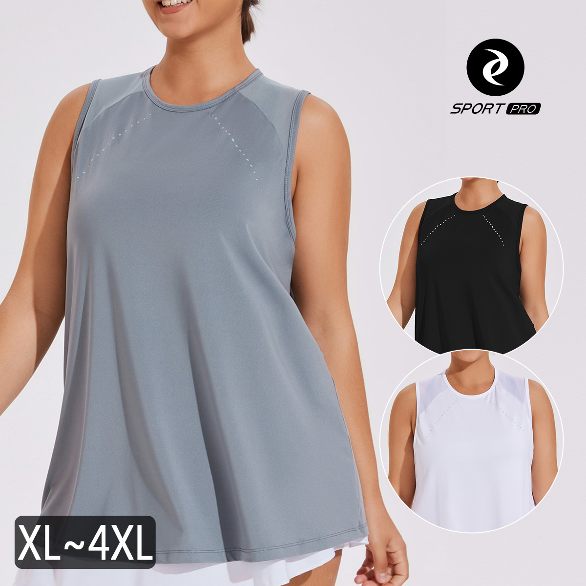 大碼長版網紗拼接瑜珈/運動/機能背心*