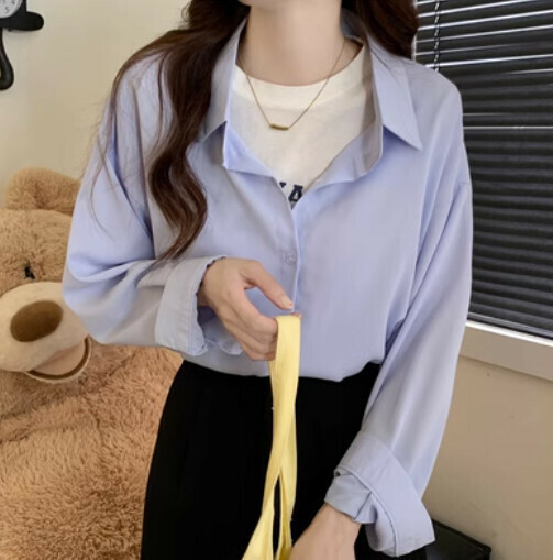 Slouchy Shirt (Sky Blue One-size-fits-all)